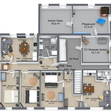 Feriehus Treehouse For 14 People- Indoor Playground - Ssc - Shared House&garden